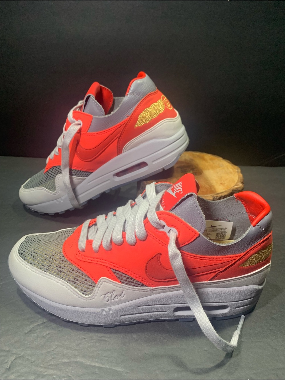 Nike Air Max 1 “ CLOT “ Kiss of Death Solar Red Gray Size Women -6.5 or Men’s 5